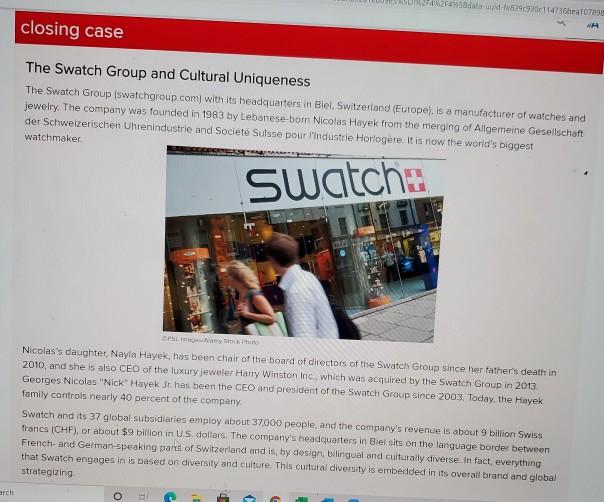 Swatch Group: Culture