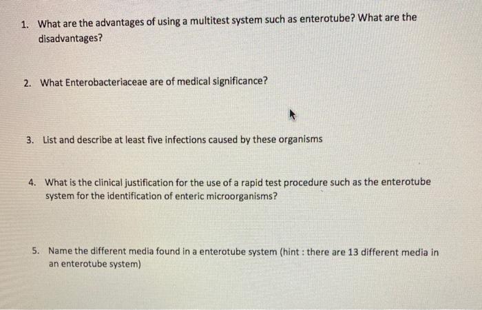 Solved 1. What are the advantages of using a multitest | Chegg.com