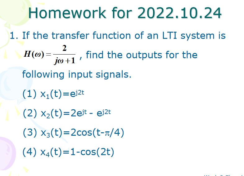 Solved 1. If the transfer function of an LTI system is | Chegg.com