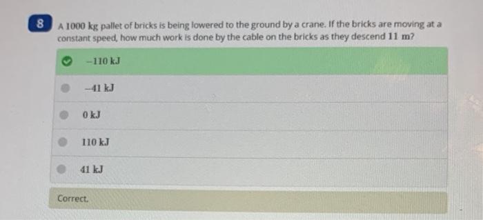 Solved 8 A 1000 kg pallet of bricks is being lowered to the | Chegg.com