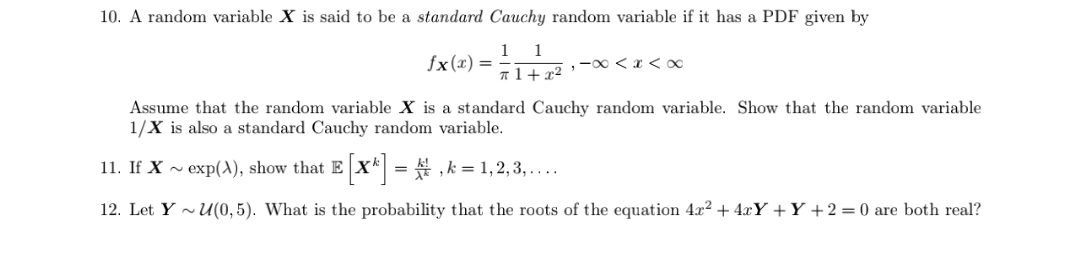 Solved 10. A random variable X is said to be a standard | Chegg.com