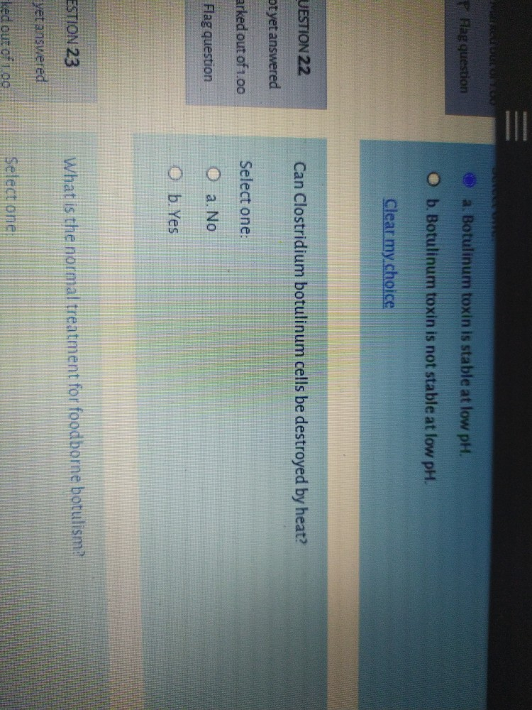 Solved P Hag Question Da Botulinum Toxin Is Stable At Low Chegg