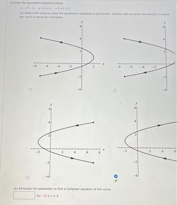 Solved Consider the parametric equations below | Chegg.com