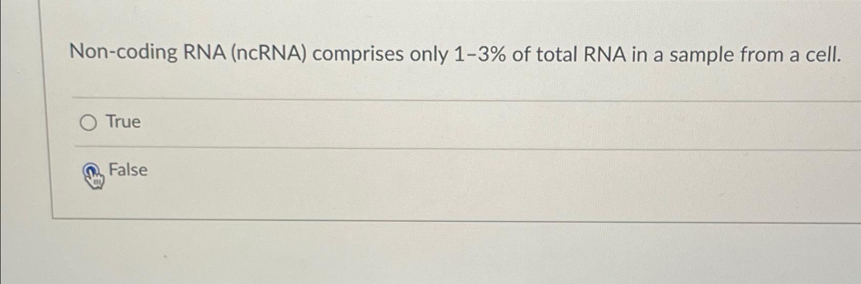 Solved Noncoding RNA (ncRNA) only 13 ﻿of total