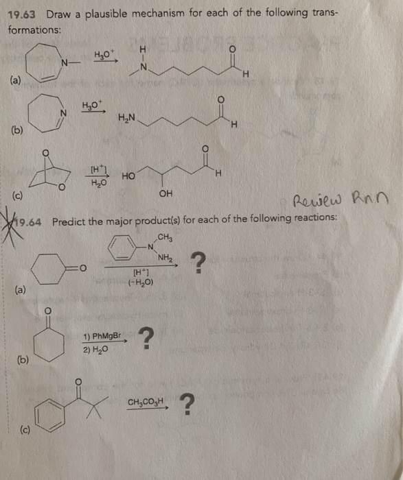 Solved 19.63 Draw a plausible mechanism for each of the | Chegg.com