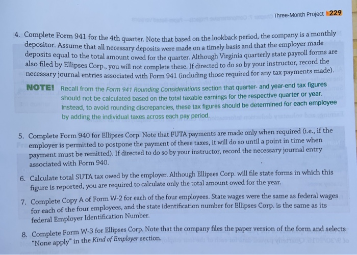 One month project from chapter 7 of “payroll