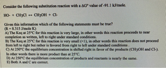 Solved Consider the following substitution reaction with a | Chegg.com