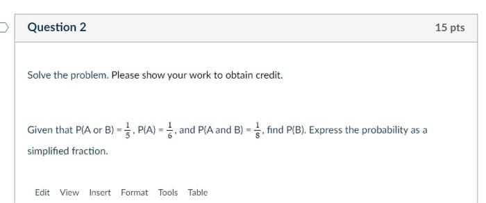 Solved Solve the problem. Please show your work to obtain | Chegg.com