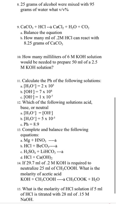 Solved 8. 25 grams of alcohol were mixed with 95 grams of | Chegg.com