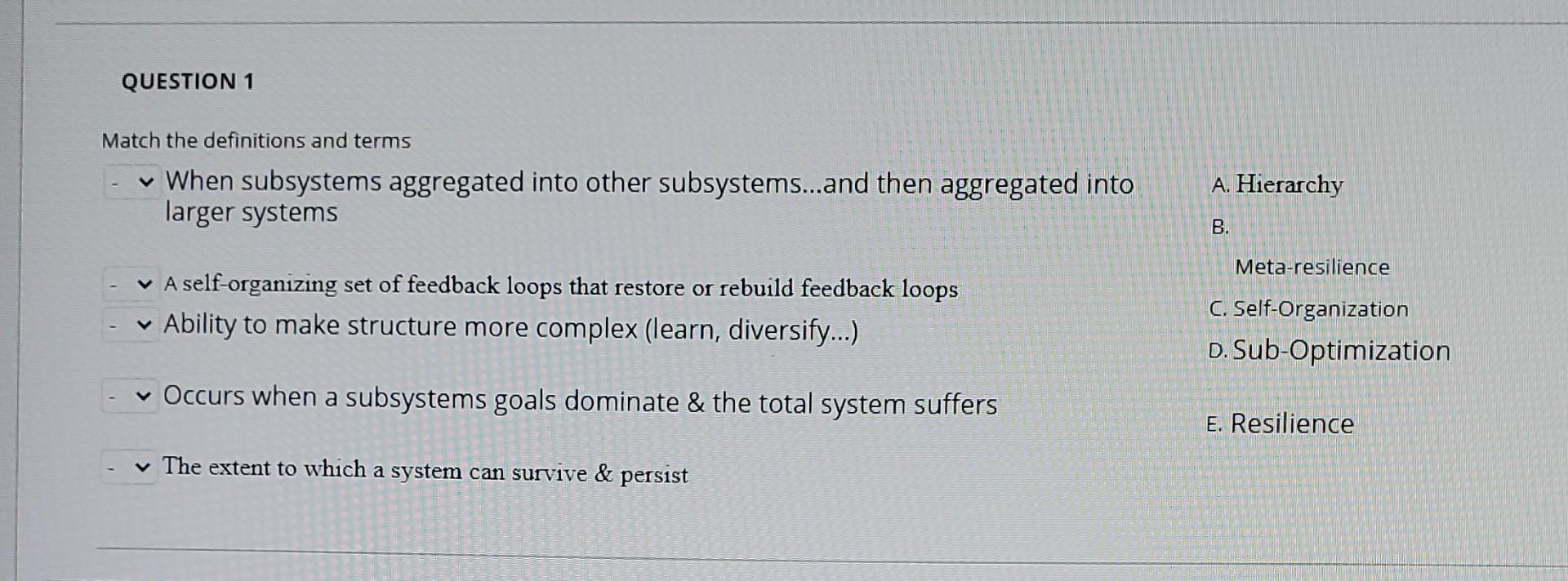 [Solved]: Match the definitions and terms When sub