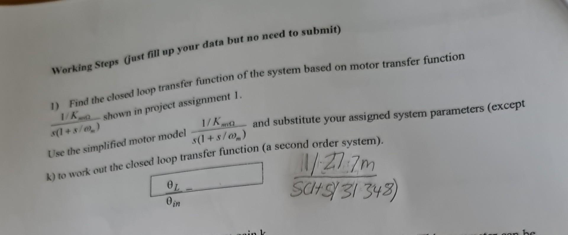 Solved 1) Find the closed loop transfer function of the | Chegg.com