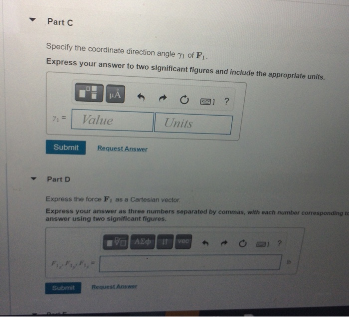 Solved - Part A Specify the coordinate direction angle of | Chegg.com