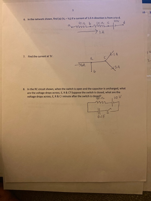 Solved 9. In the circuit shown, (a) what is the current in | Chegg.com