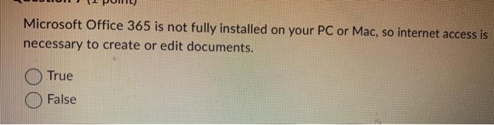 Solved Microsoft Office 365 is not fully installed on your | Chegg.com