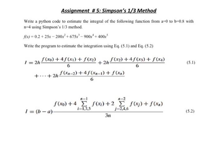 Solved numerical methods ...python code please ..use the | Chegg.com