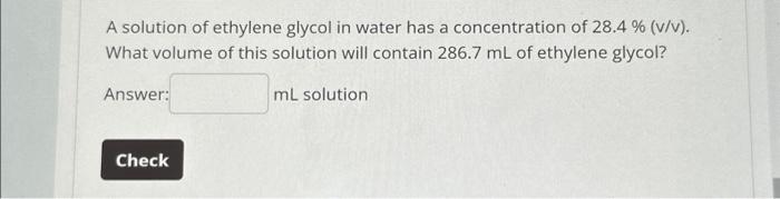 Solved A solution of ethylene glycol in water has a | Chegg.com