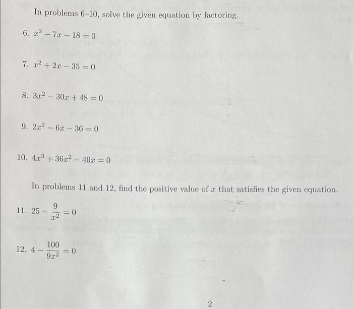 Solved In problems 6-10, solve the given equation by | Chegg.com