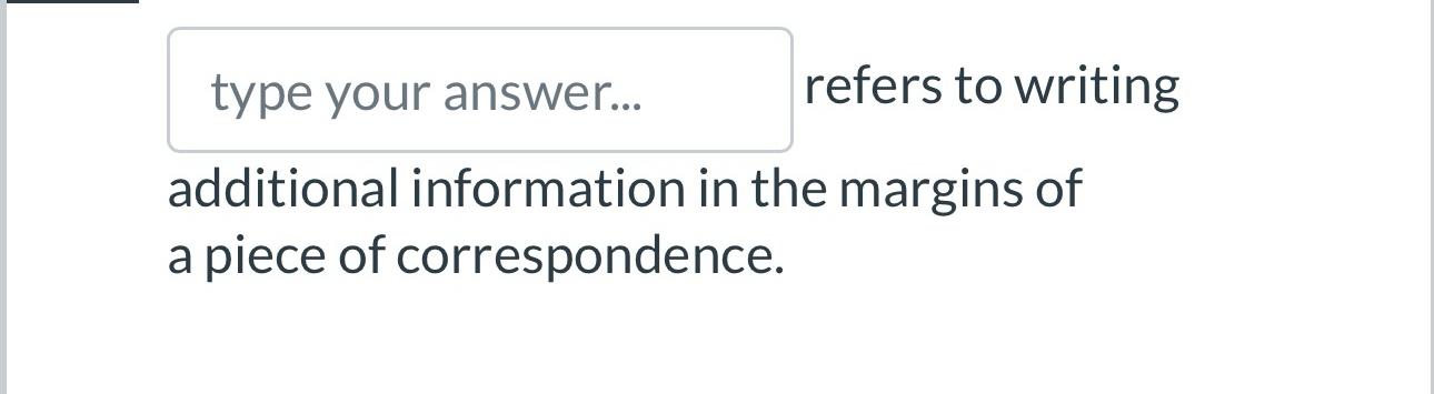 Solved type your answer.. refers to writingadditional | Chegg.com