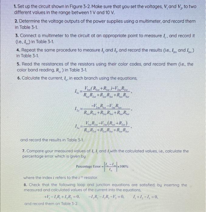 1. Set up the circuit shown in Figure 3-2. Make sure | Chegg.com
