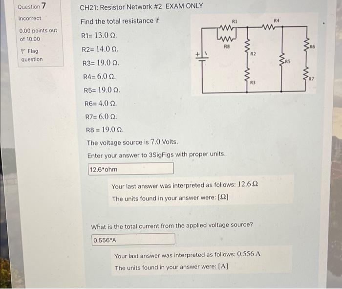 Solved Question 7 CH21: Resistor Network #2 EXAM ONLY | Chegg.com