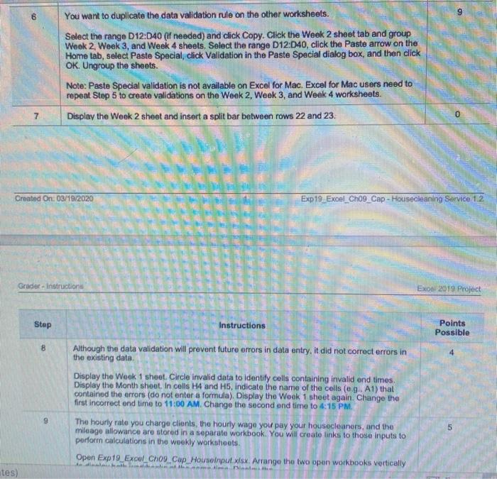 Exp19 Excel Ch09 Cap Housecleaning Service Project Chegg Com