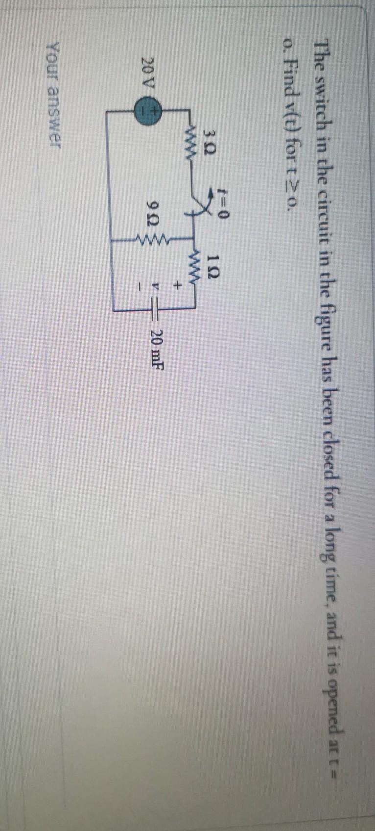 Solved The switch in the circuit in the figure has been | Chegg.com