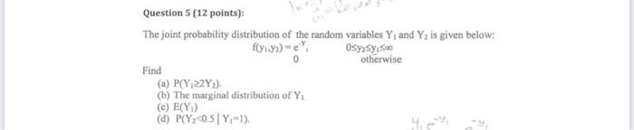 Solved The joint probability distribution of the random | Chegg.com
