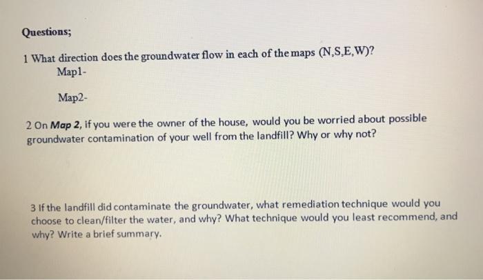 Solved Mapping Groundwater Flow The two maps below have | Chegg.com