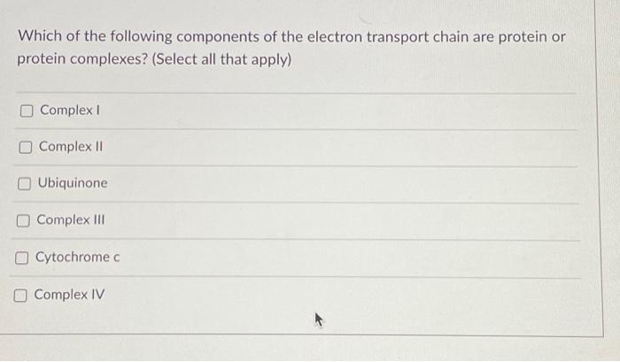 Solved Which of the following components of the electron | Chegg.com