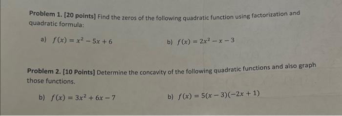 Solved Problem 1. [ 20 points] Find the zeros of the | Chegg.com