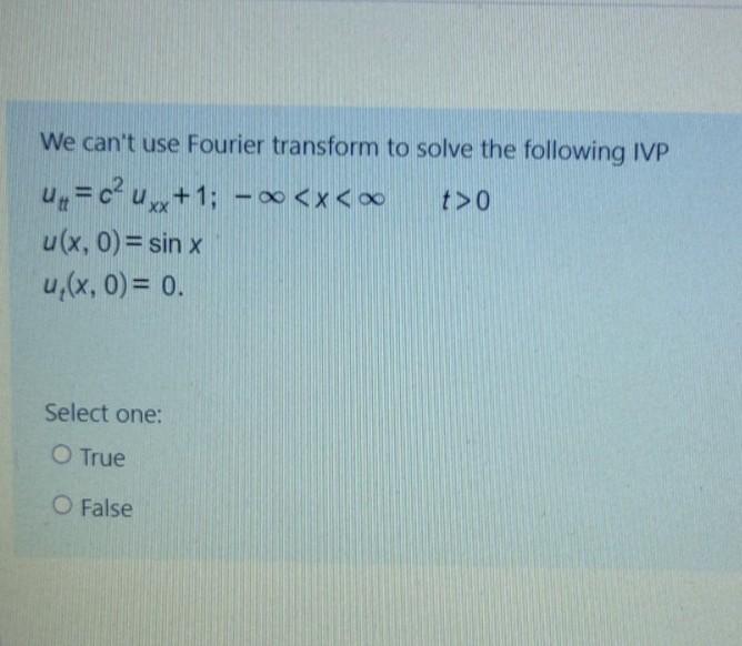 Solved We can't use Fourier transform to solve the following | Chegg.com