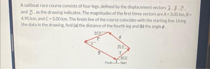 a sailboat race course consists of four legs