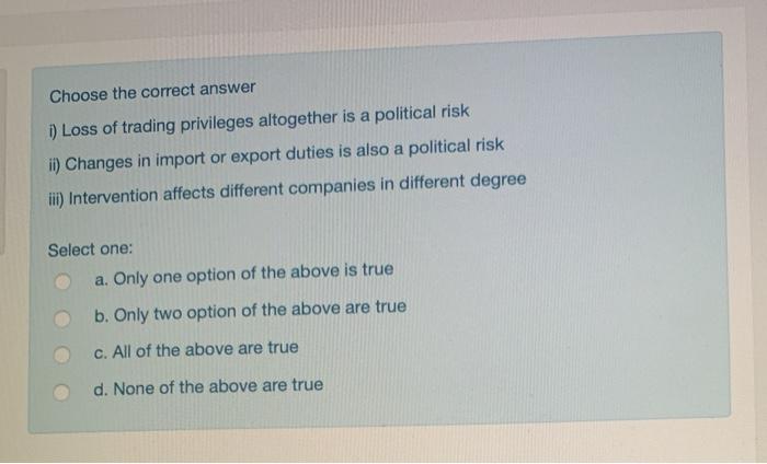 Solved Choose the correct answer 1) Loss of trading | Chegg.com