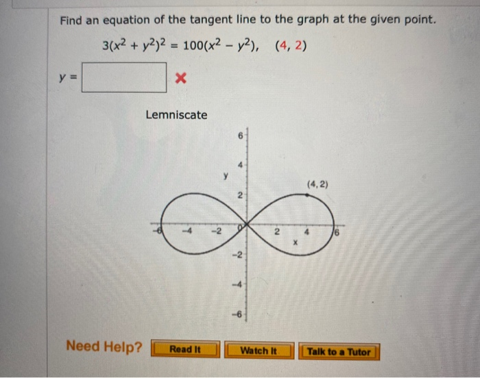 Solved Find An Equation Of The Tangent Line To The Graph Chegg Com