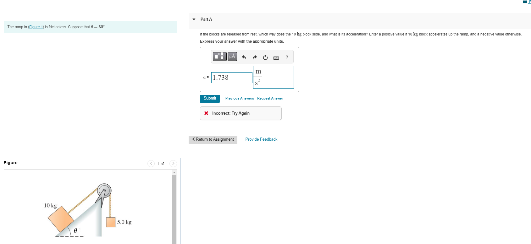 Solved The ramp in (Figure 1) ﻿is frictionless. Suppose that | Chegg.com