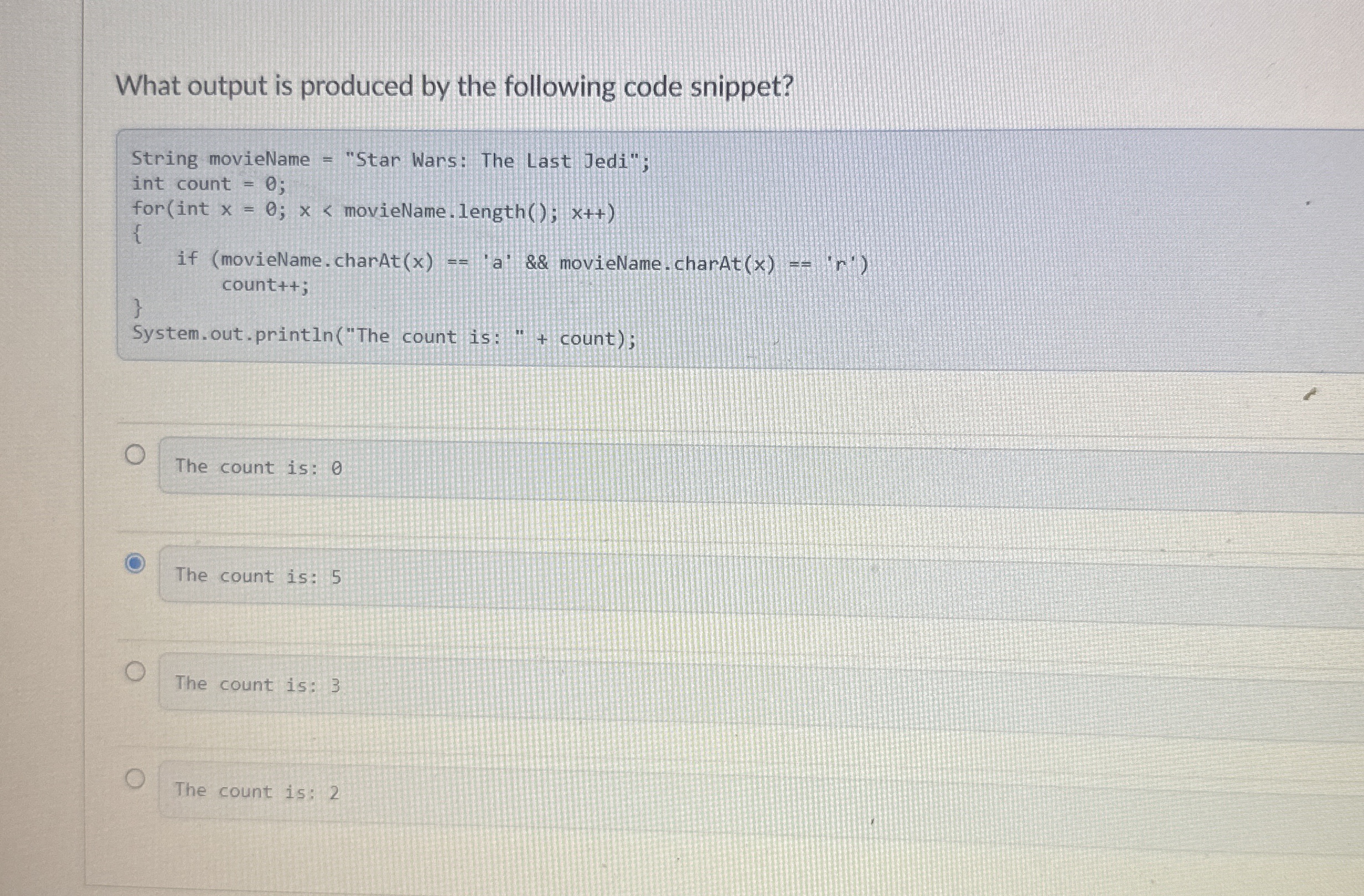 Solved What output is produced by the following code | Chegg.com