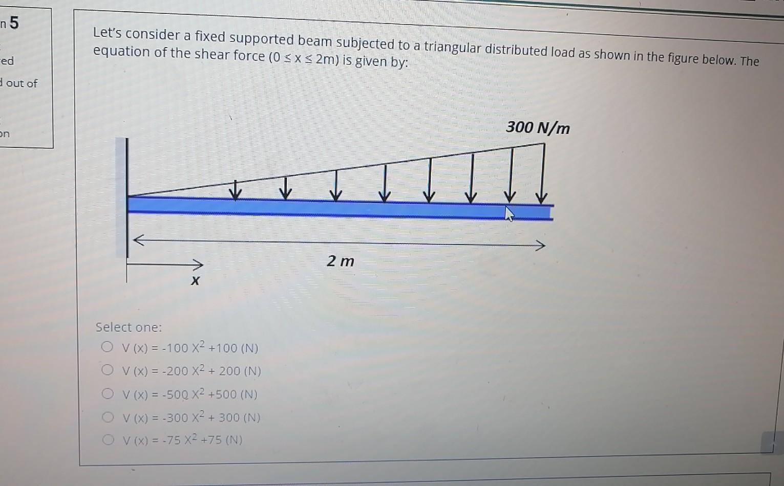 Solved n5 Let's consider a fixed supported beam subjected to | Chegg.com