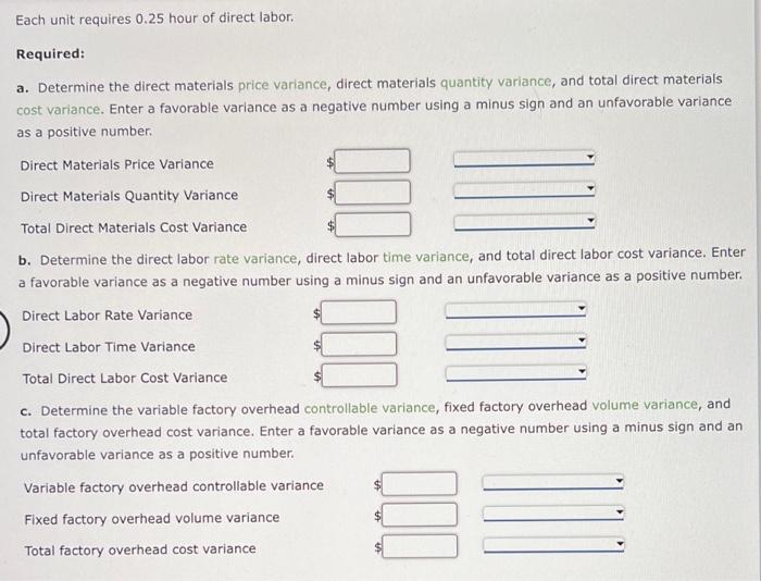 Solved Direct Materials, Direct Labor, and Factory Overhead