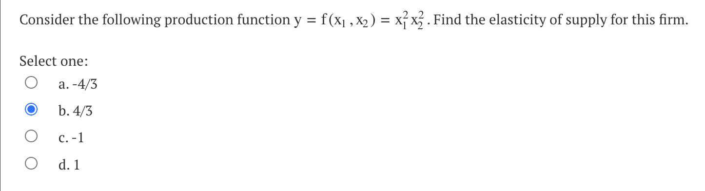 Solved Consider the following production function | Chegg.com
