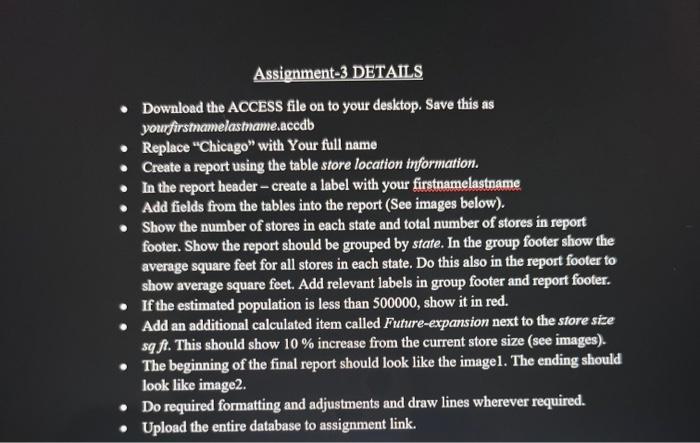 Solved Have Never Used Access Before And I Need Help On The | Chegg.com