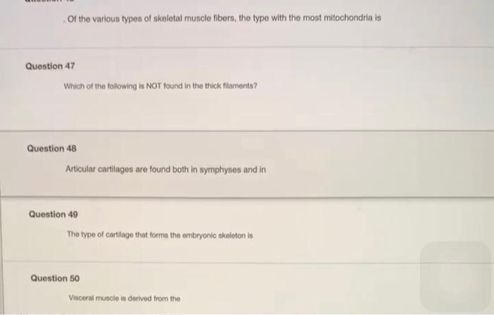 Solved Of the various types of skeletal muscle fibers, the | Chegg.com