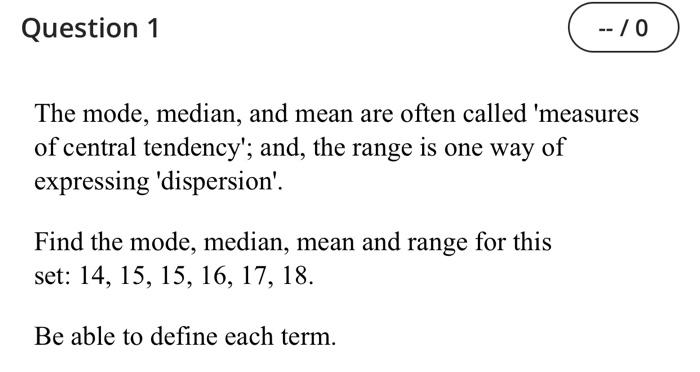 Definition--Measures of Central Tendency--Mode