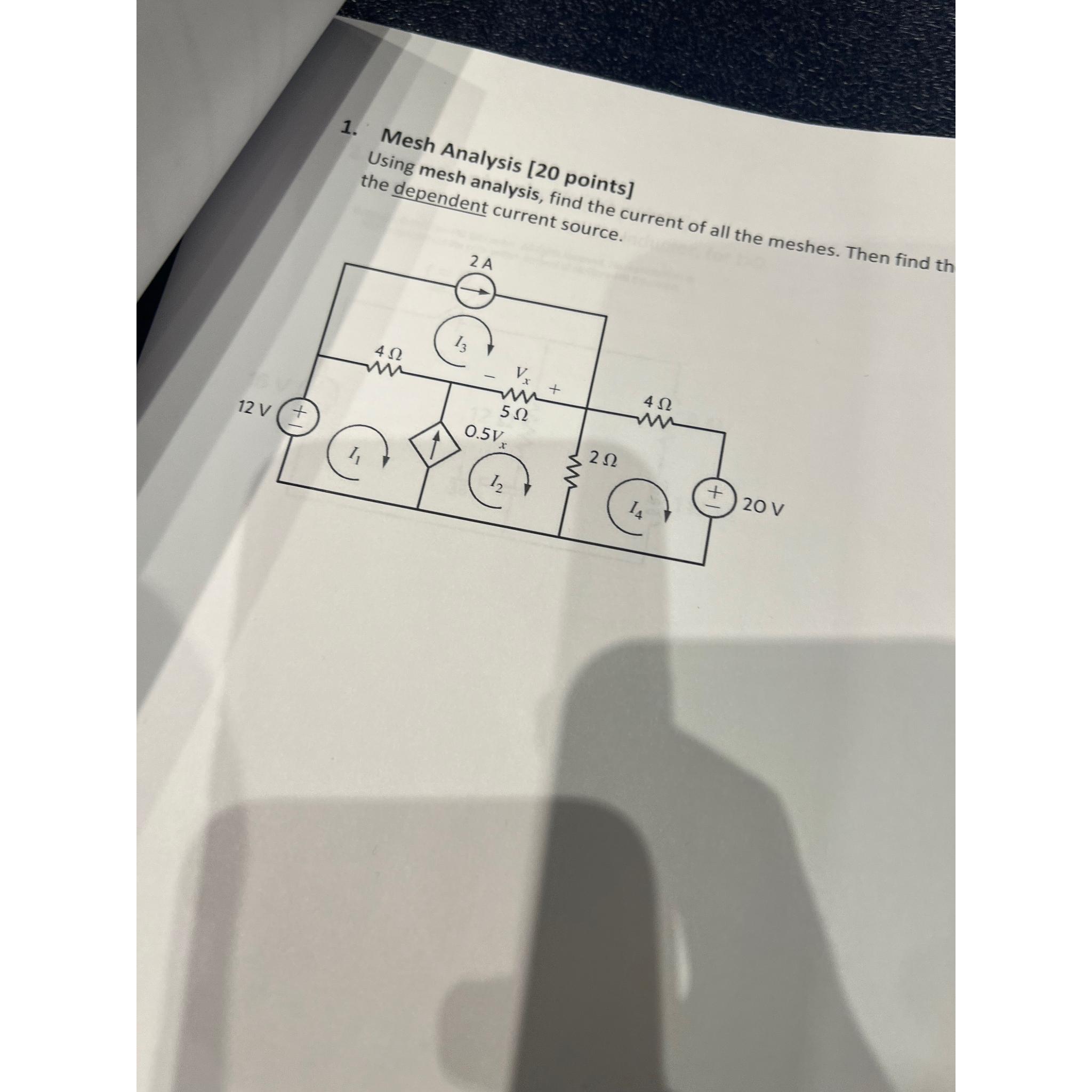 Solved Mesh Analysis [ 20 ﻿points]Using Mesh Analysis, Find | Chegg.com