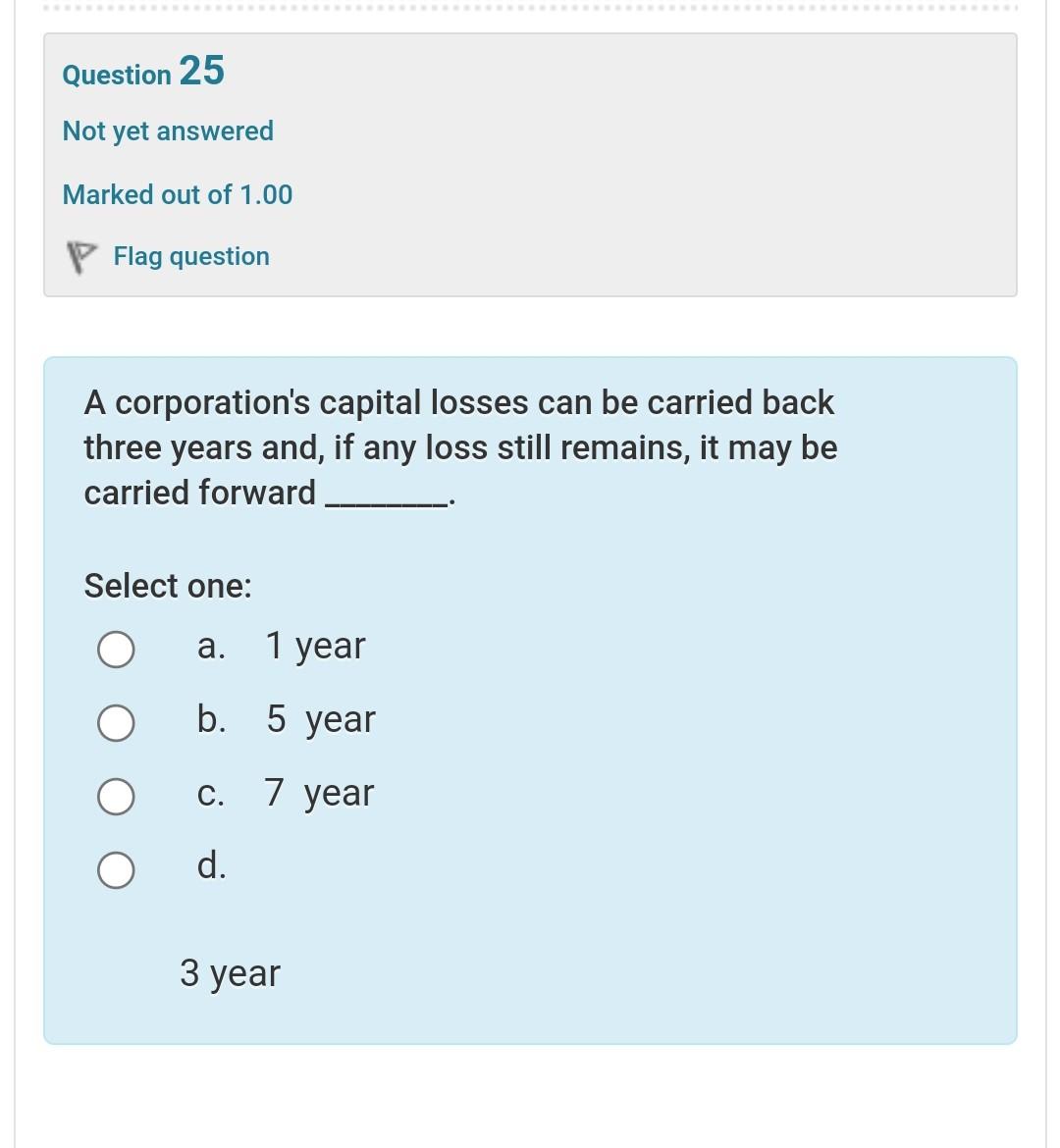 Solved Question 25 Not yet answered Marked out of 1.00 Flag | Chegg.com