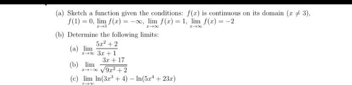 Solved (a) Sketch a function given the conditions: f(x) is | Chegg.com