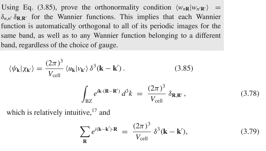 Solved Using Eq. (3.85), ﻿prove the orthonormality condition | Chegg.com