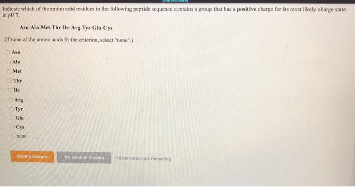 Solved Indicate which of the amino acid residues in the | Chegg.com
