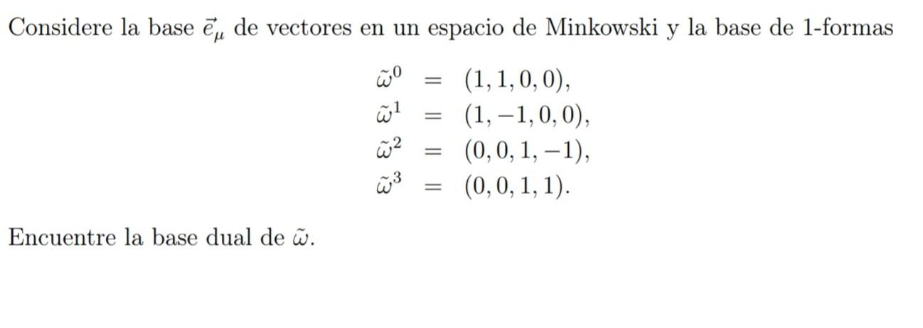 Solved Consider the basis ⃗eµ of vectors in a Minkowski | Chegg.com