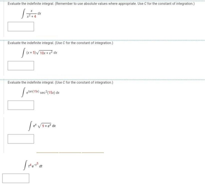 Solved Evaluate the indefinite integral (Remember to use | Chegg.com