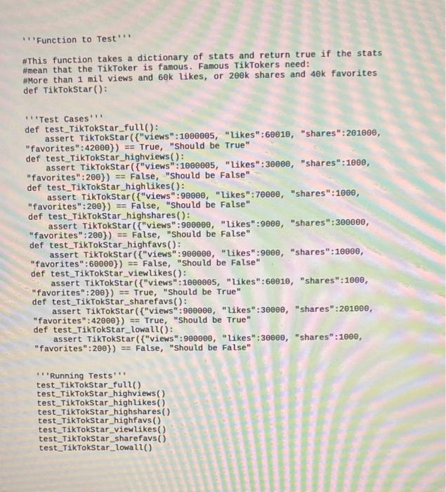 Solved Download TikTokStacipy t Complete the function